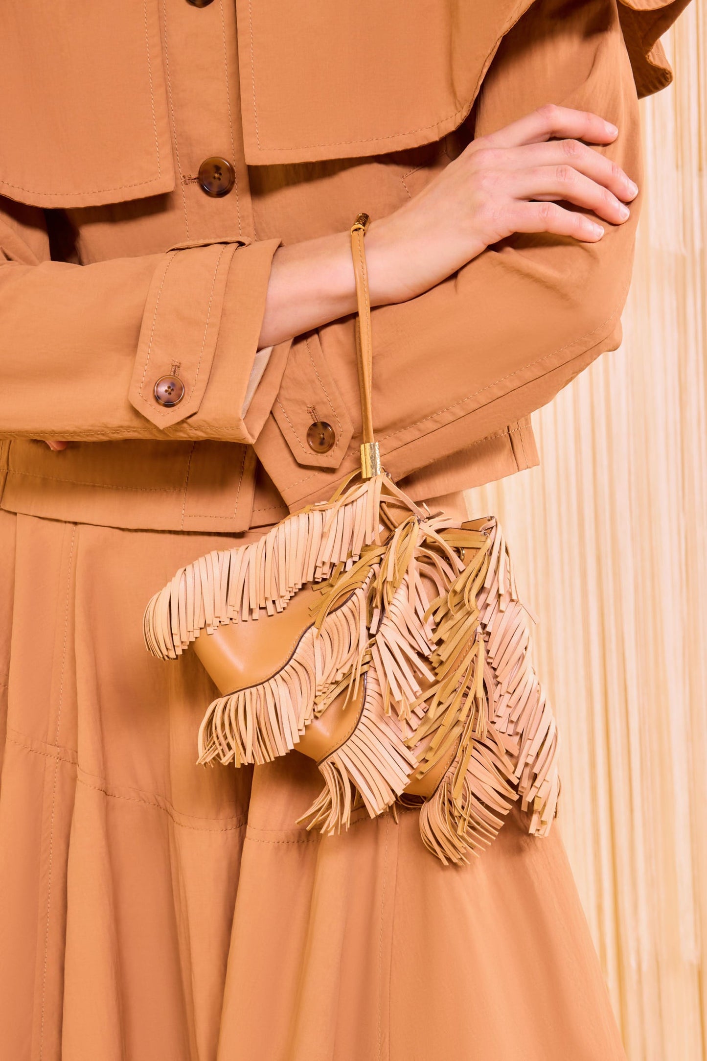 Adria Crossbody - Almond Fringe