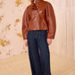 Ilaria Leather Jacket - Wenge