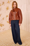 Ilaria Leather Jacket - Wenge