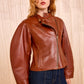 Ilaria Leather Jacket - Wenge