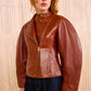 Ilaria Leather Jacket - Wenge