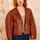 Ilaria Leather Jacket - Wenge
