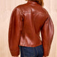 Ilaria Leather Jacket - Wenge
