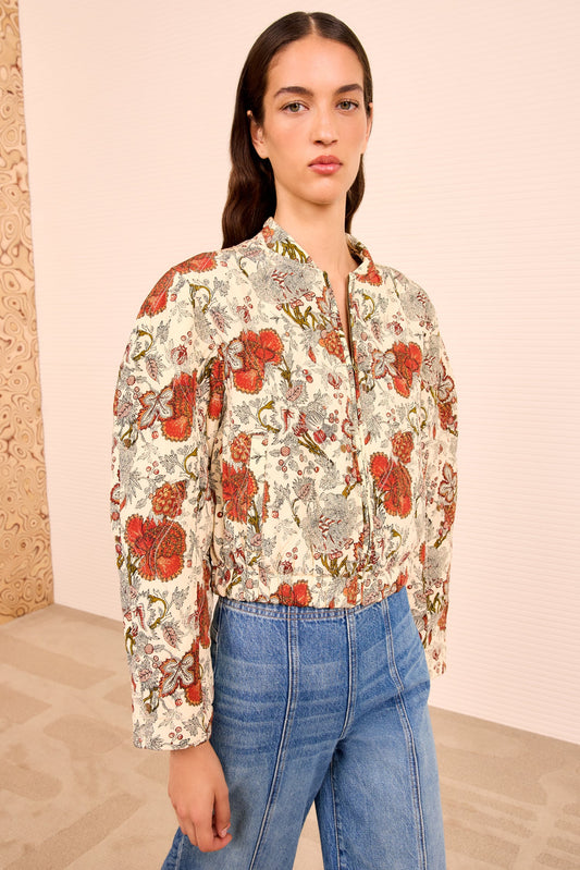 Lavinia Silk Quilted Bomber Jacket - Wintergarden