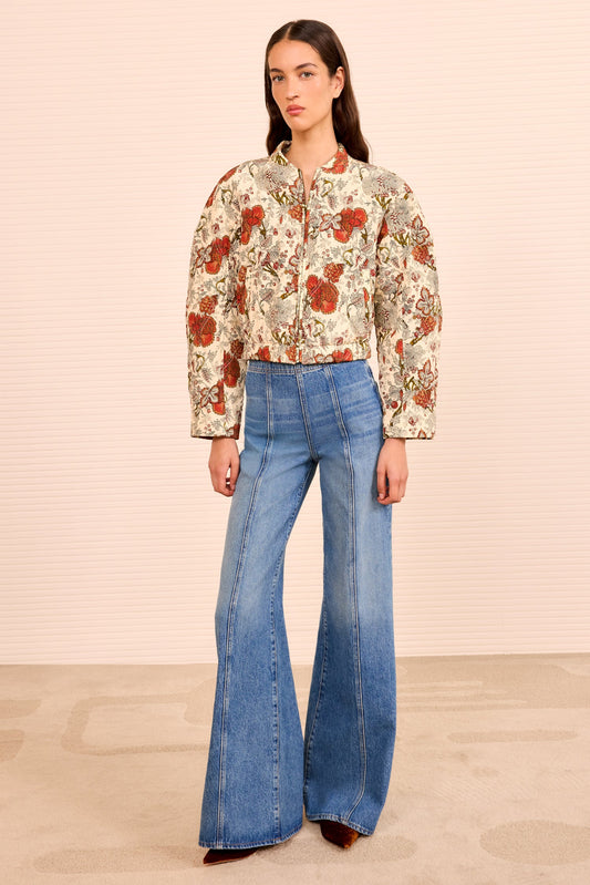 Lavinia Silk Quilted Bomber Jacket - Wintergarden