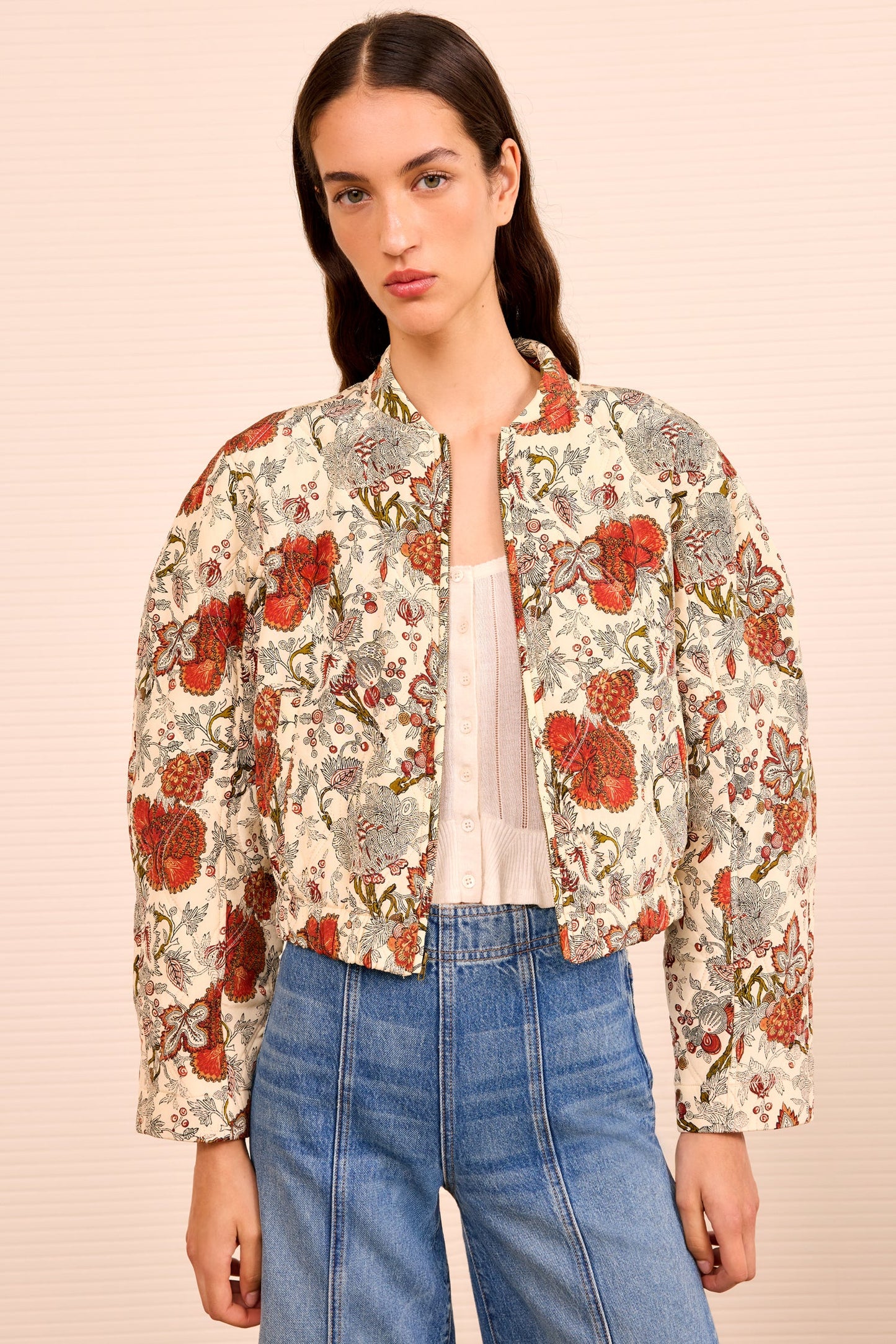 Lavinia Silk Quilted Bomber Jacket - Wintergarden