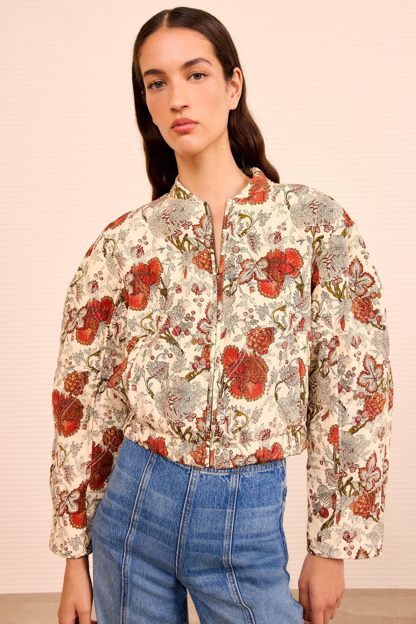 Lavinia Silk Quilted Bomber Jacket - Wintergarden