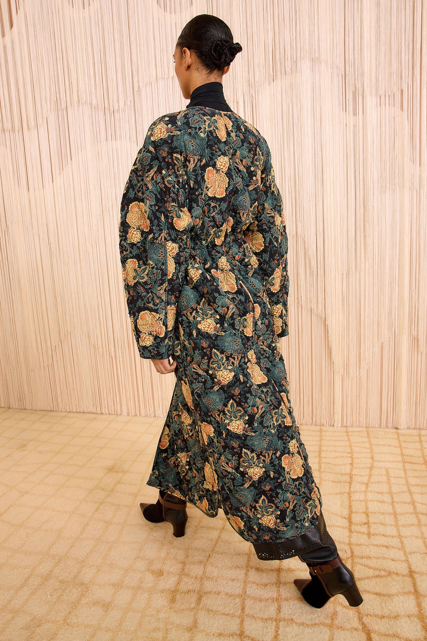 Noumi Silk Quilted Coat - Nuit